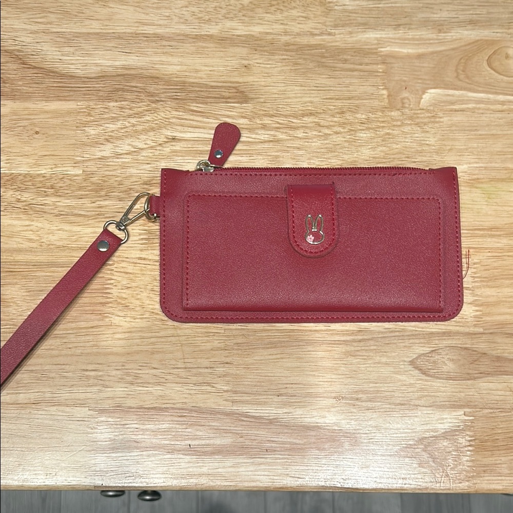 Red Leather card holder & Wallet